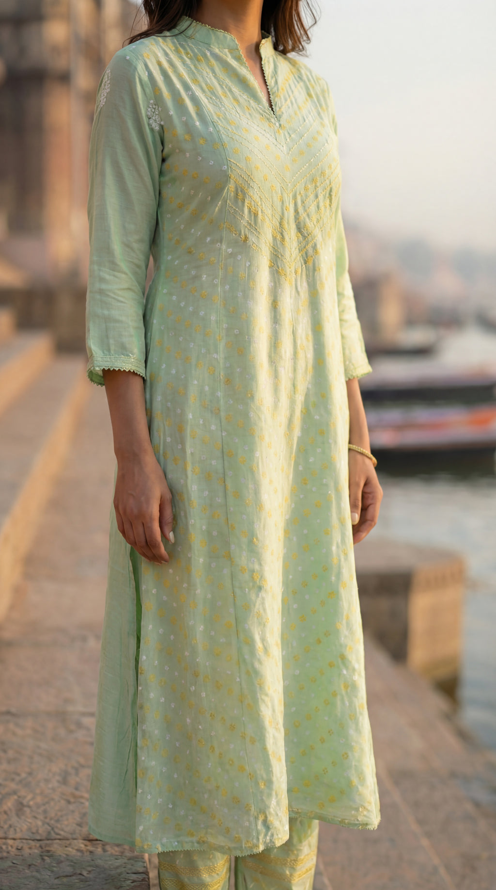 Moss Green Bandhej Suit