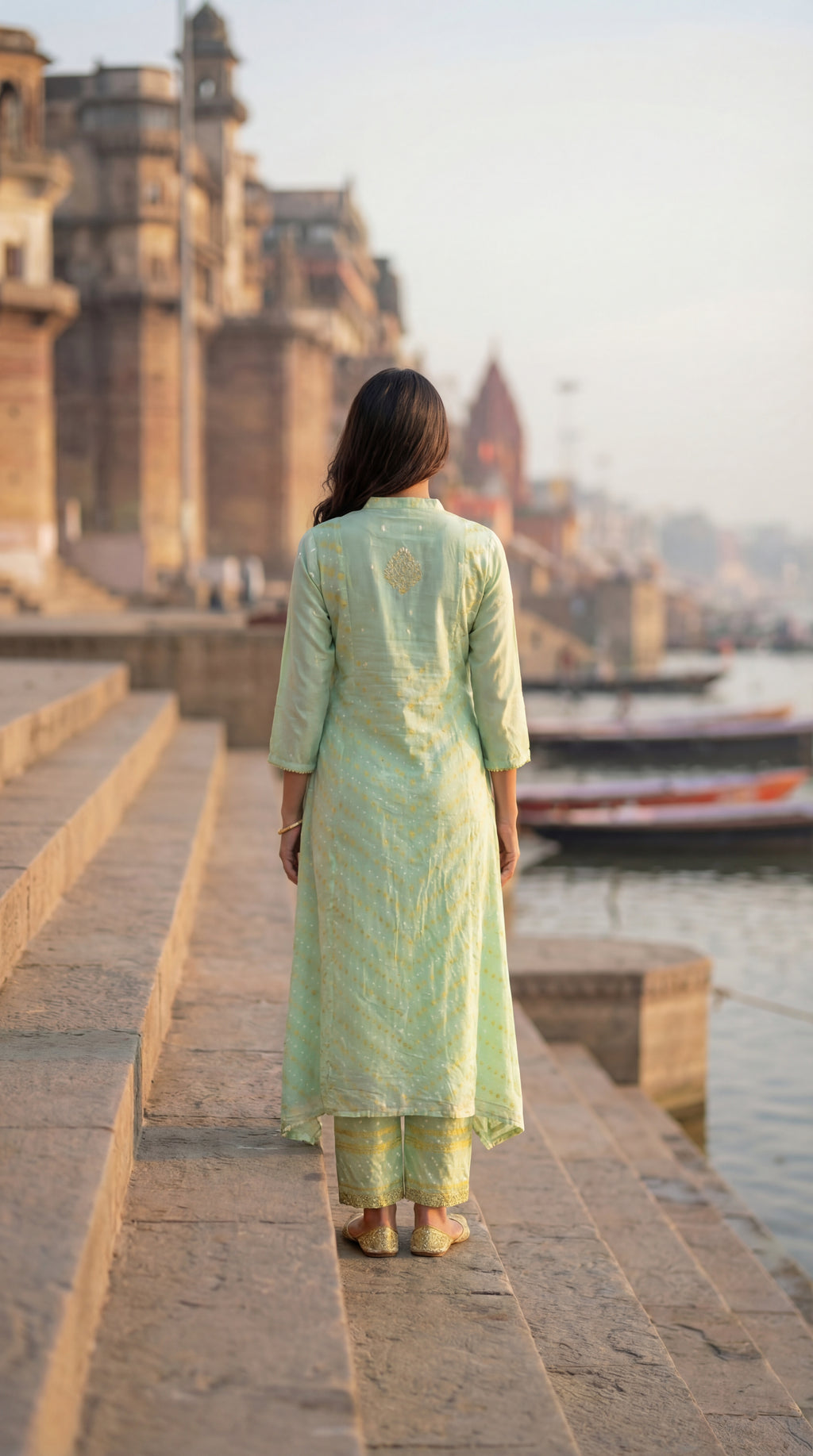 Moss Green Bandhej Suit