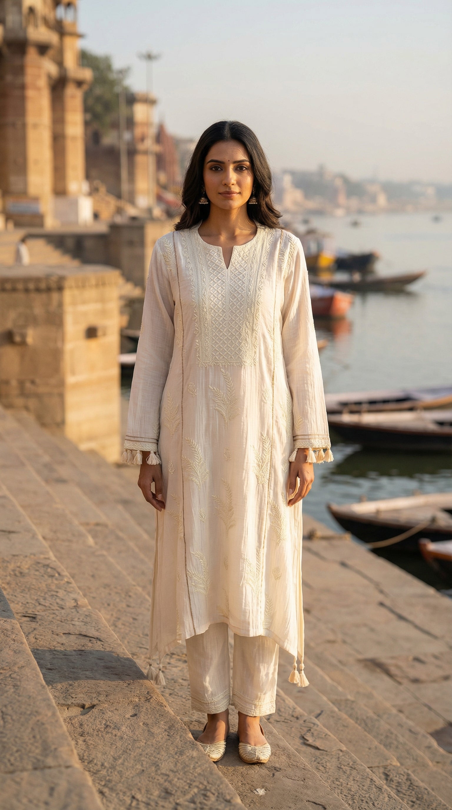 Ivory Chikankari Suit