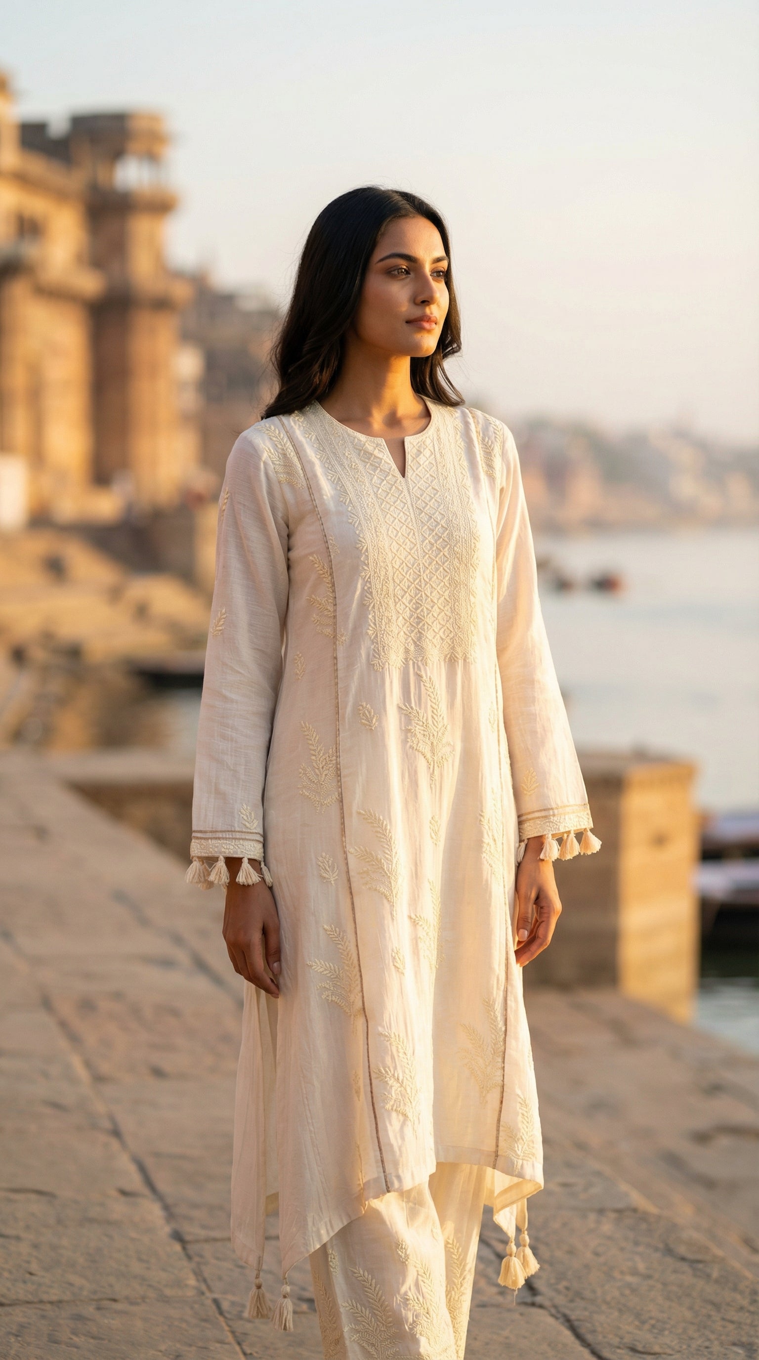 Ivory Chikankari Suit