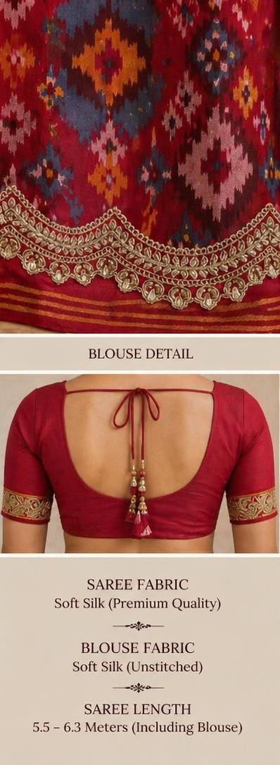 Young Red Ikkat Patan Patola Saree