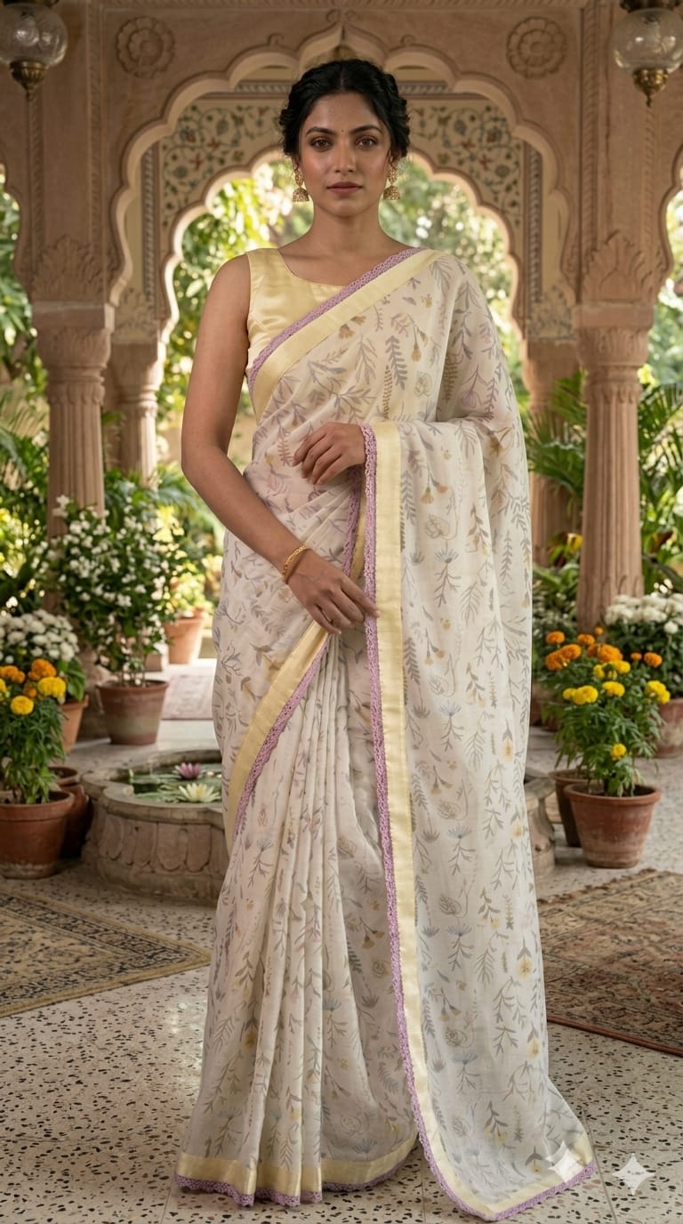 lightgrey Japanese Mul sari