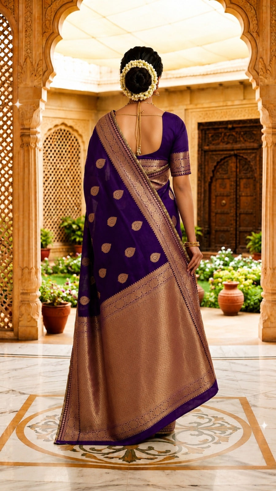 True Purple Banarsi Saree