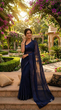 Indigo Sequins Saree