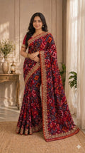 Pomegranate Ikkat Patan Patola Saree