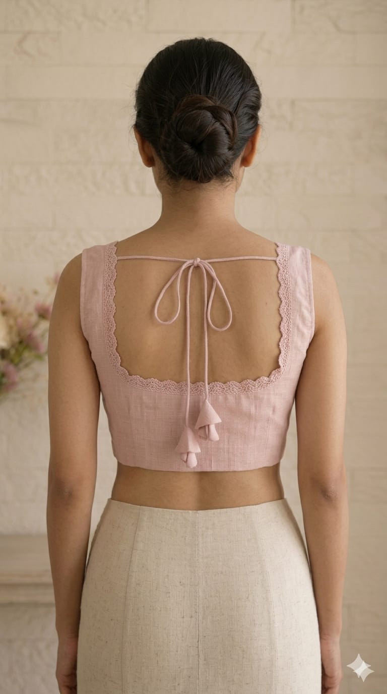 Pink Japanese Mul sari