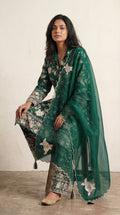Emerald Green Parsi Gara Suits