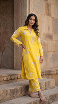 Sun Yellow Gara Coord Set