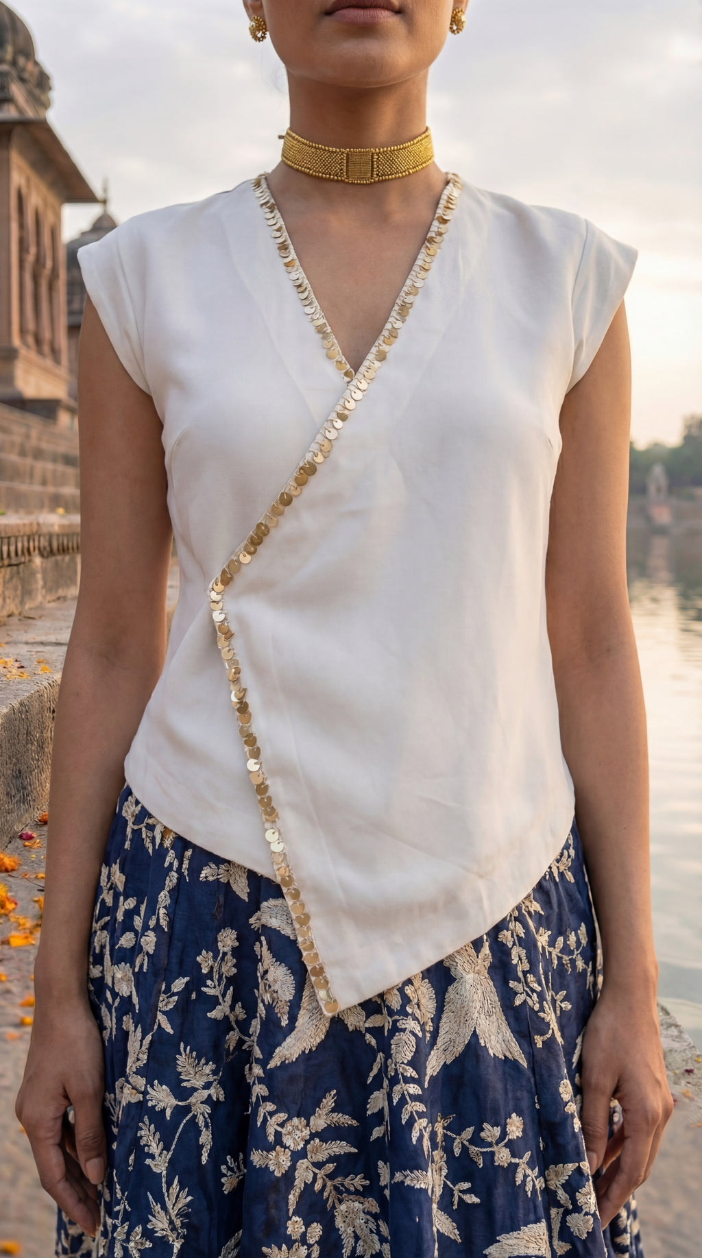Majestic Sapphire Gara Mul Skirt with Top