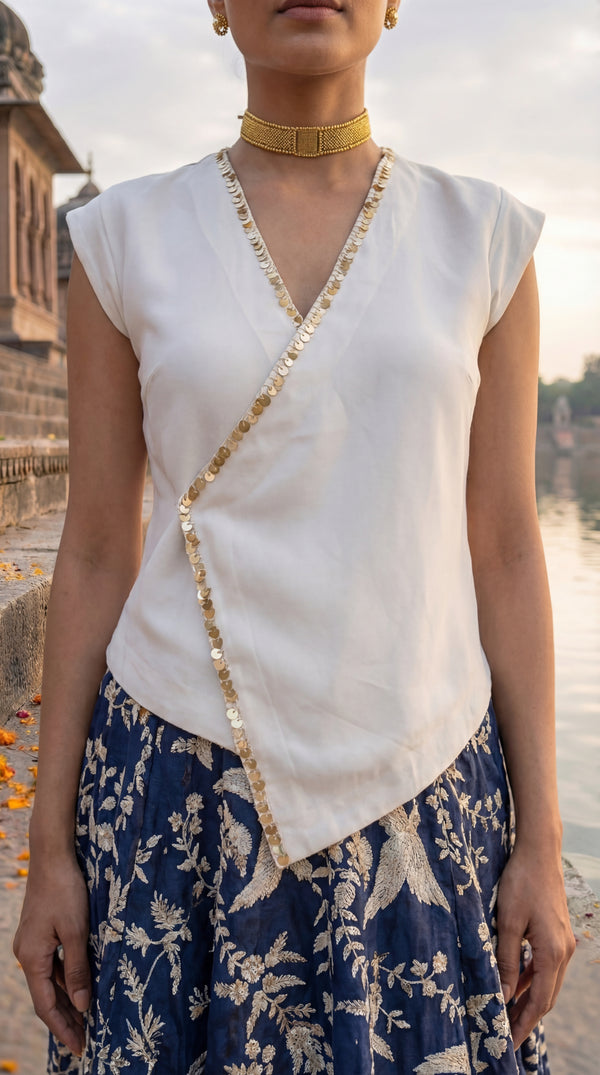 Majestic Sapphire Gara Mul Skirt with Top